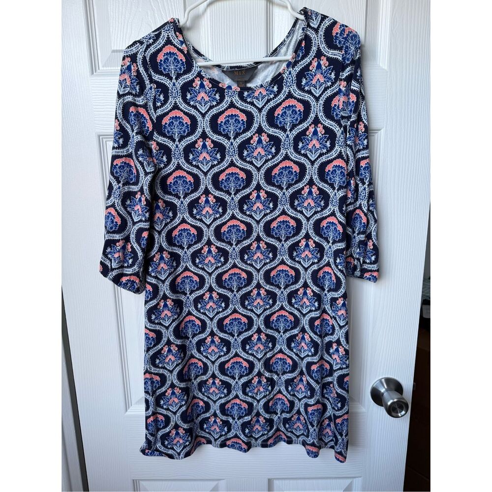 Mix by 41Hawthorn Dress Small Women's Pink Blue Maeby Knit Floral
